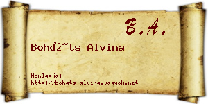 Boháts Alvina névjegykártya